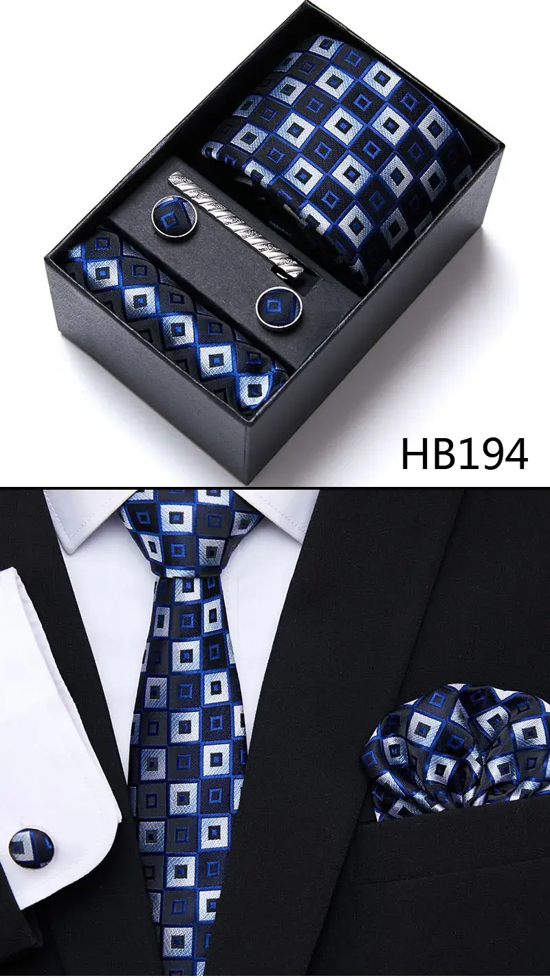 Thumbnail: 2023 Fashion 7.5-8 Cm Wide Tie Sets Black Blue Red Men's Neck Tie