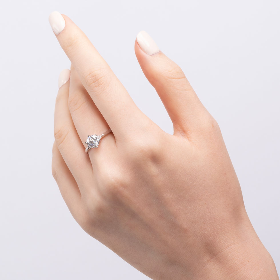 Thumbnail: Six-Prong Round-Cut Lab-Grown Diamond Ring | Diamond Galaxy