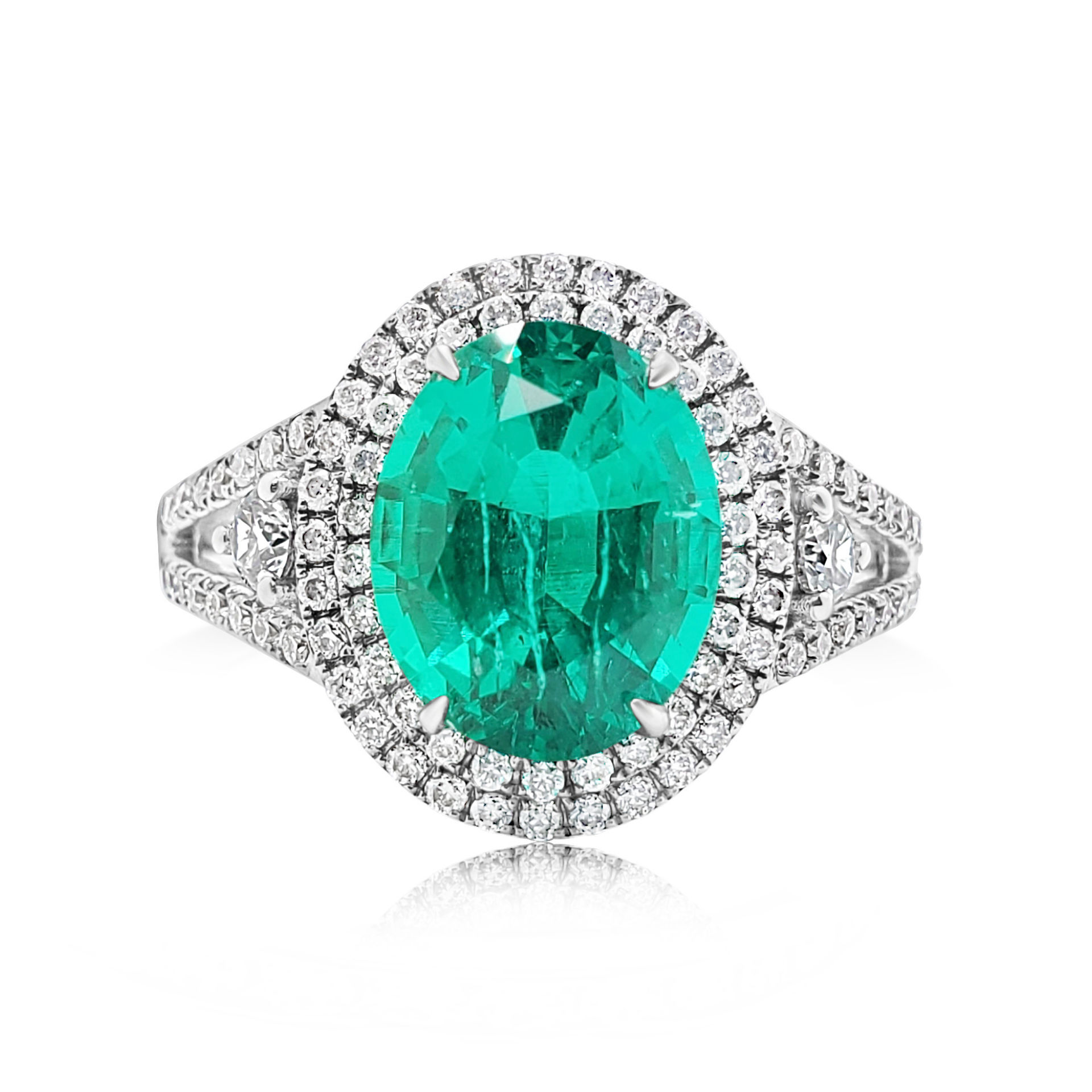 培育綠寶石祖母綠戒指(共2.6卡)