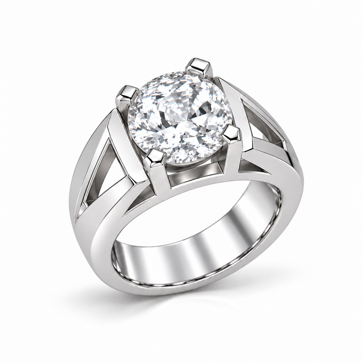 Openwork Round-Cut Lab-Grown Diamond Ring | Men's Diamond Ring