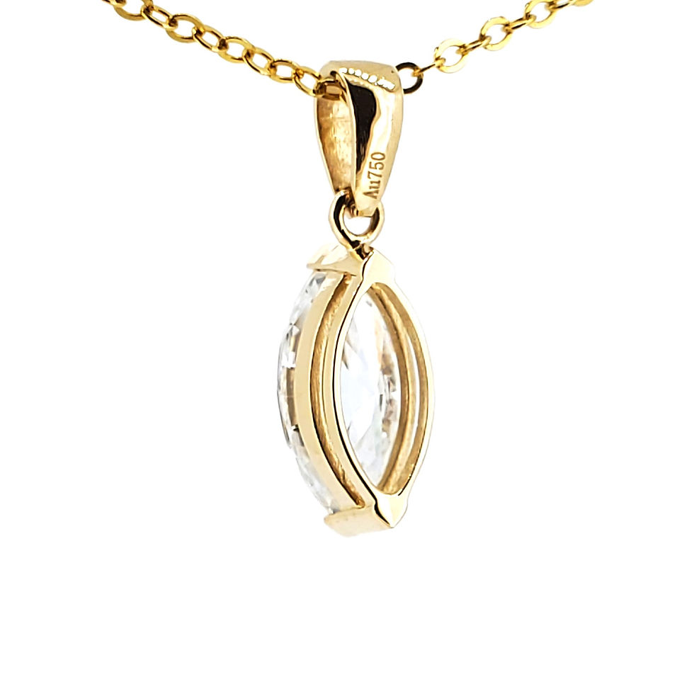 Thumbnail: 18K Yellow Gold Marquise-Cut Lab-Grown Diamond Necklace | Diamond Pendant