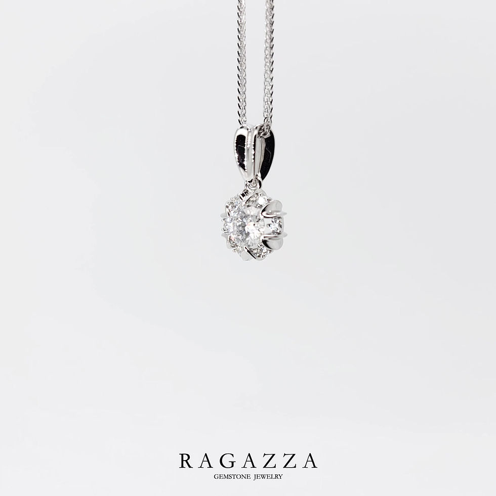 Thumbnail: Flower-Prong Round-Cut Lab-Grown Diamond Necklace | Diamond Pendant