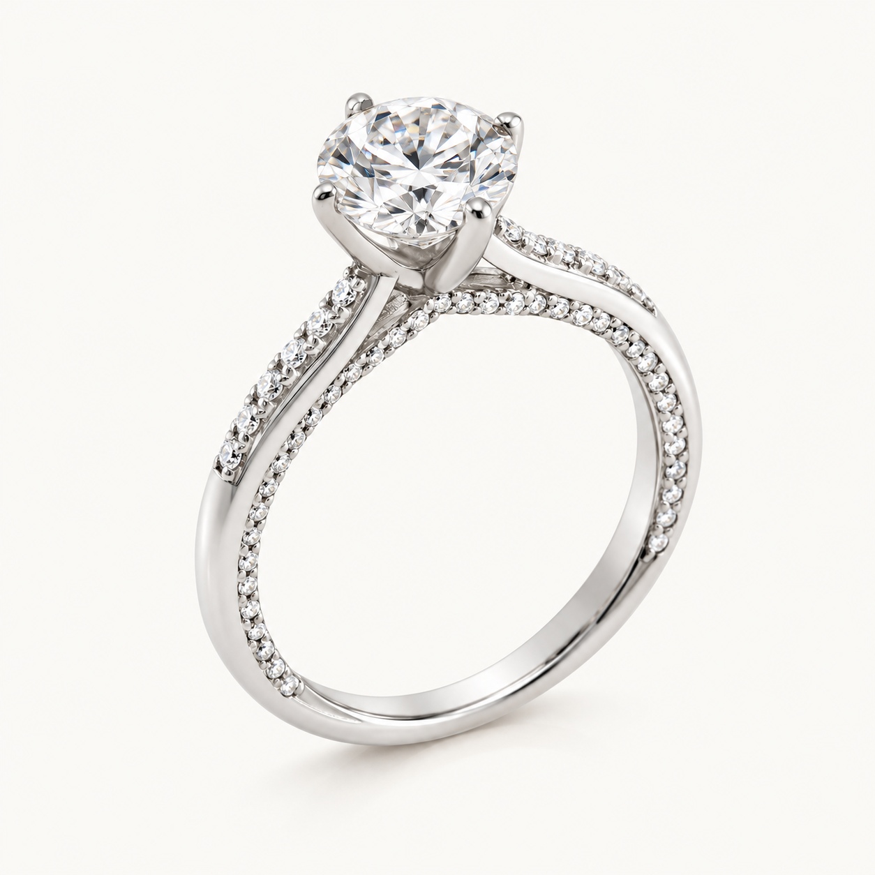 1.13 克拉圓形天然鑽石戒指