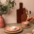 Vanchai Stone Holder for Candle, Cane Plates for dining table
