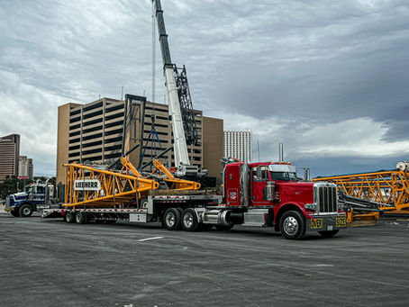 Trucking Service in Las Vegas Transports HUGE Crane