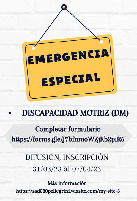 EMERGENCIA ESPECIAL - DISCAPACIDAD MOTRIZ (DM)