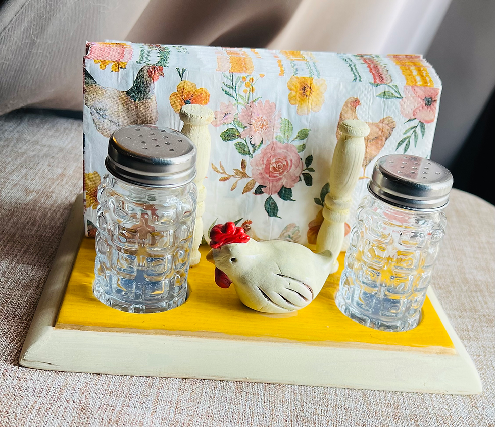 Thumbnail: John and Anni - Handcrafted Rustic Chicken Napkin Holder Set 