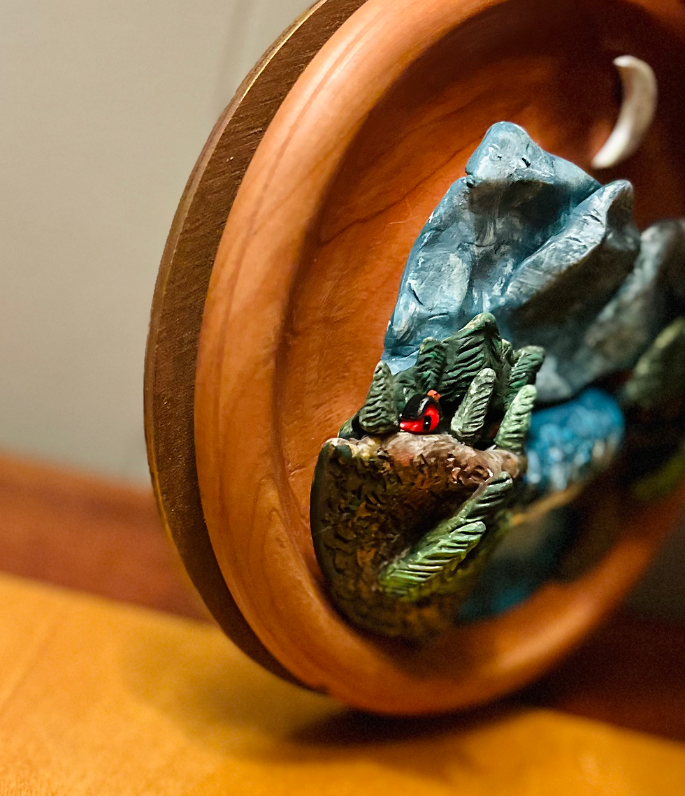 Thumbnail: Anni and John - Mountain River Scene Wood and Clay Diorama 