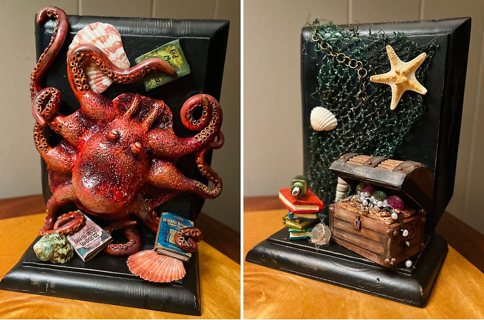 Thumbnail: John and Anni - Handmade Nautical Octopus Bookends