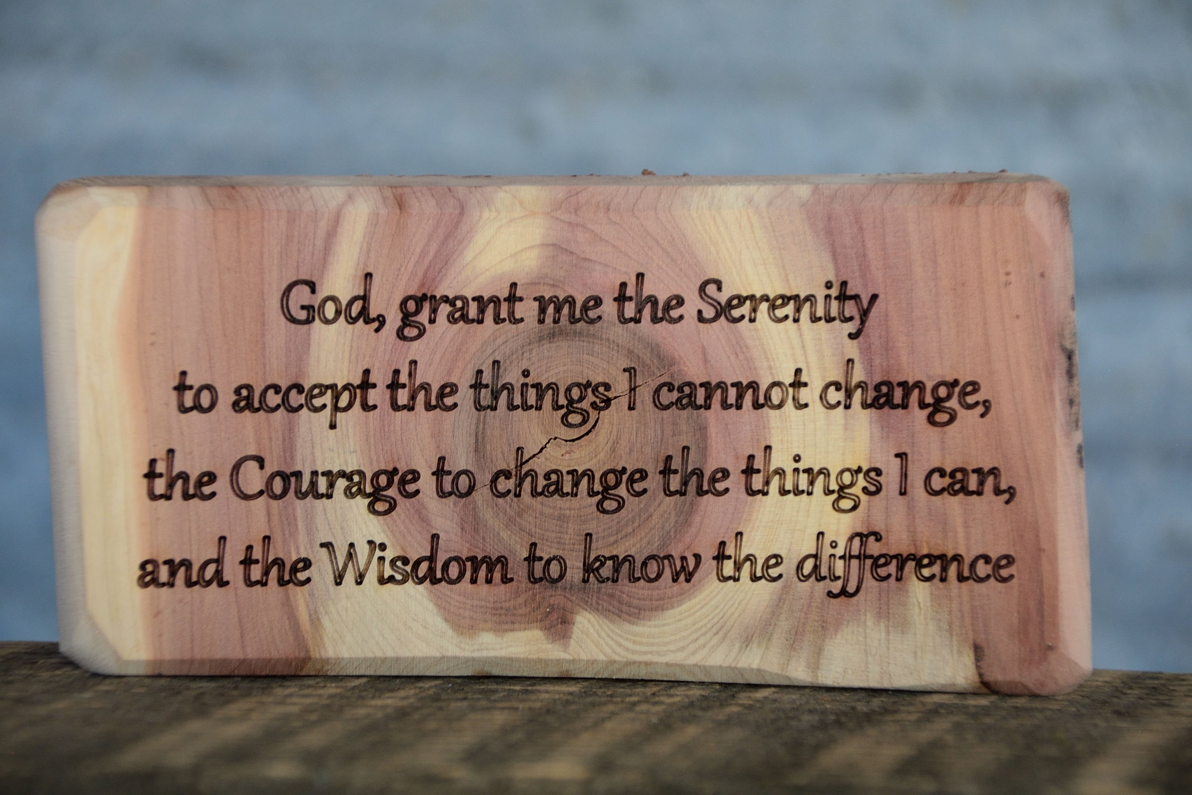 Motivational/Recovery Cedar Blocks