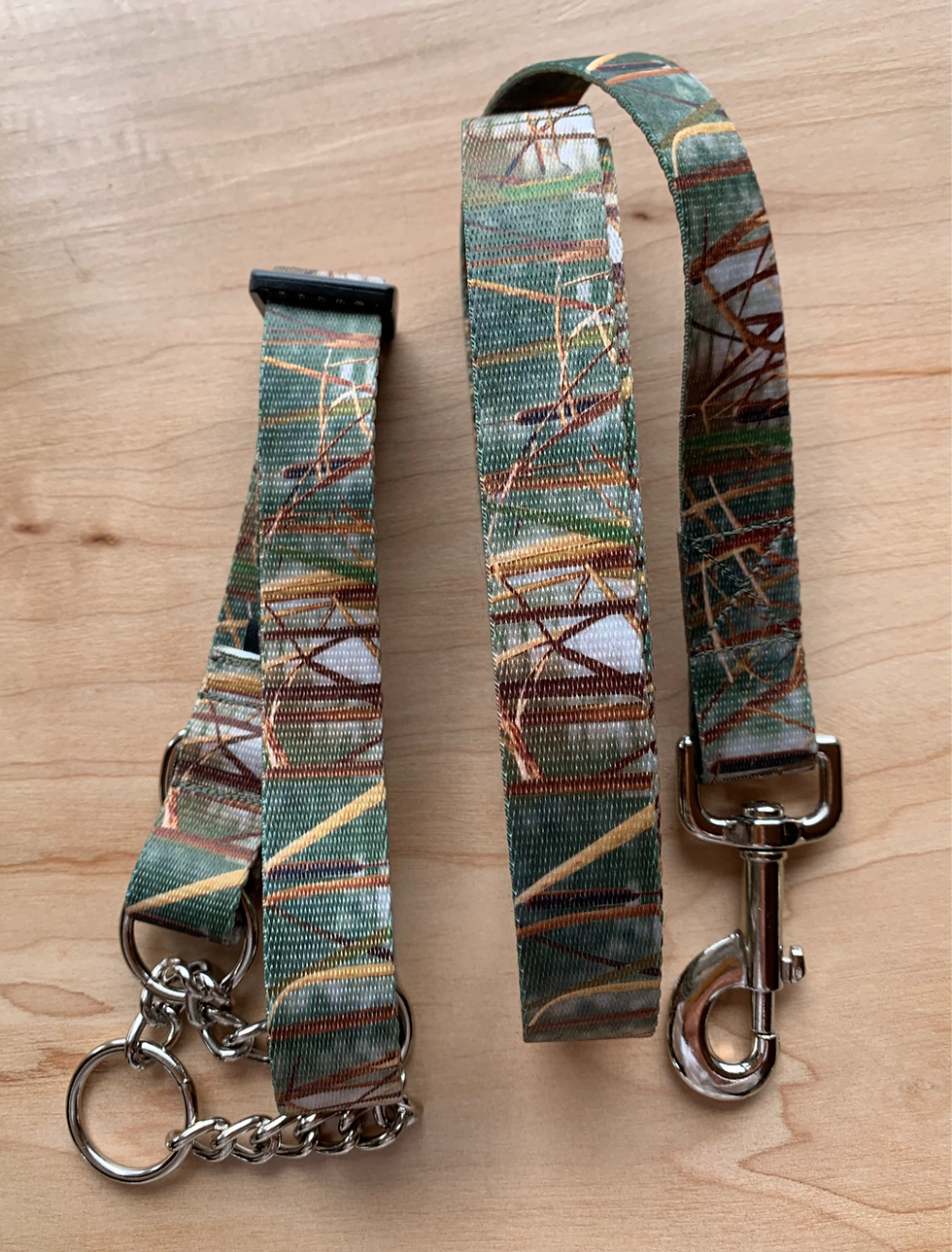 Green Camo Dog Collar & Leash