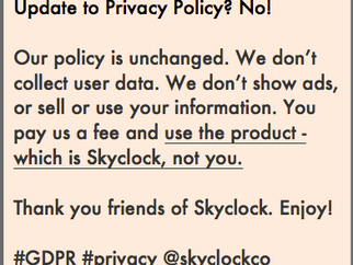 GDPR Privacy Update (hint: no update)
