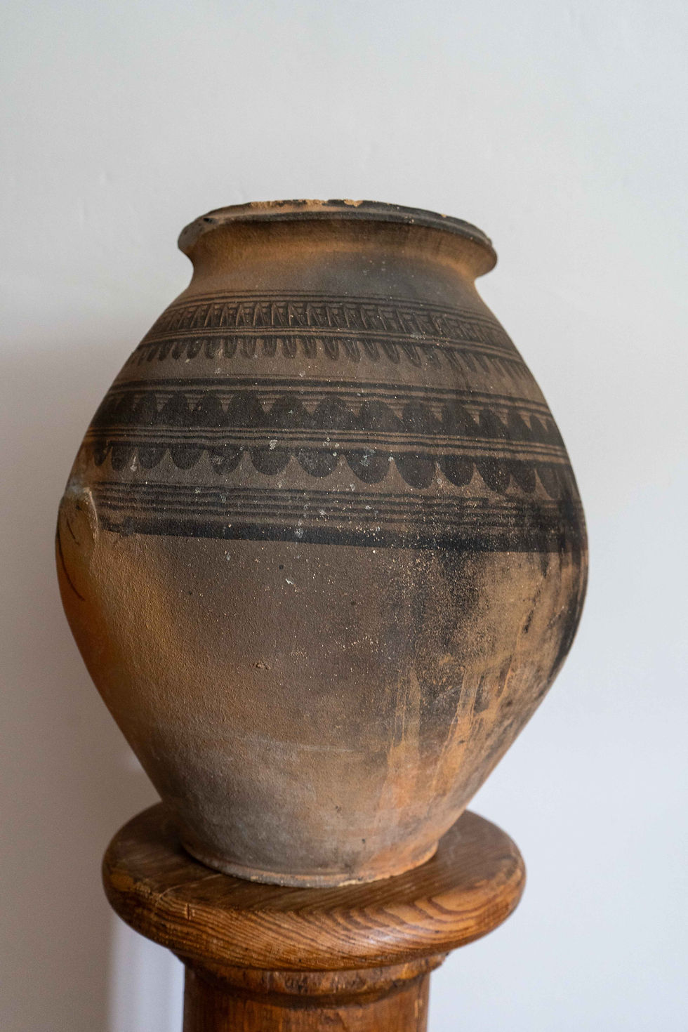 Thumbnail: Decorative Single Handle Earthenware Vessel