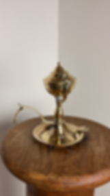 Antique Brass Chamber Oil Lamp