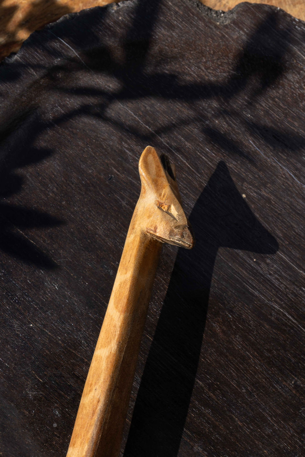 Thumbnail: Hand-Carved Wooden Spoon with Giraffe Handle