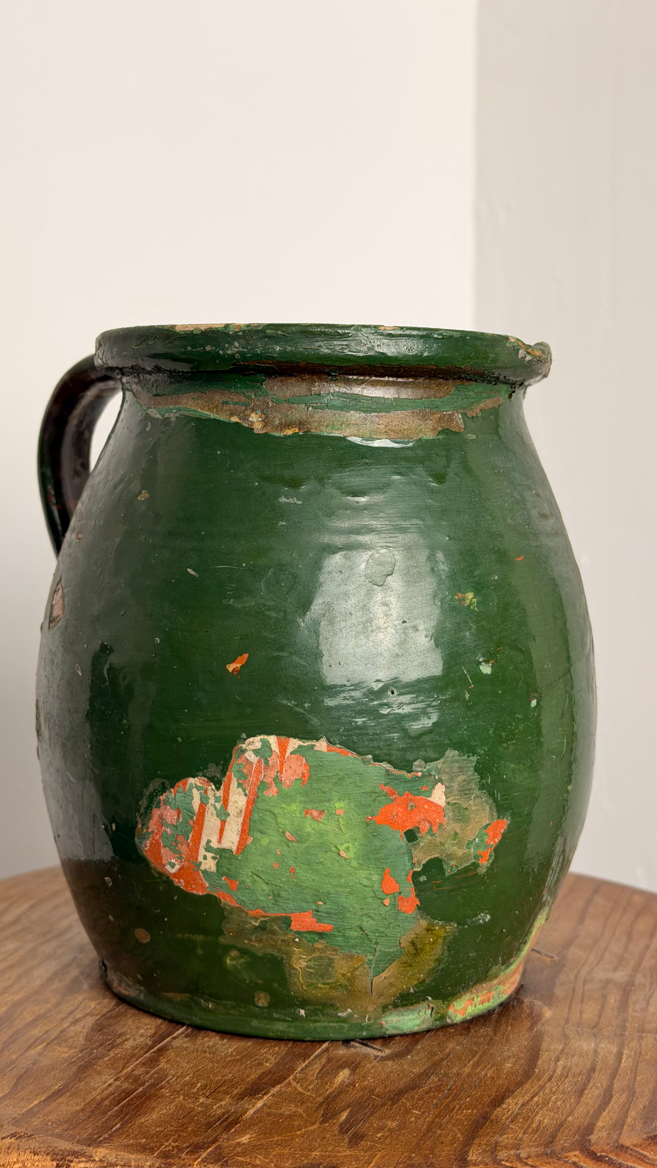 Antique Hungarian Green-Glazed Pitcher