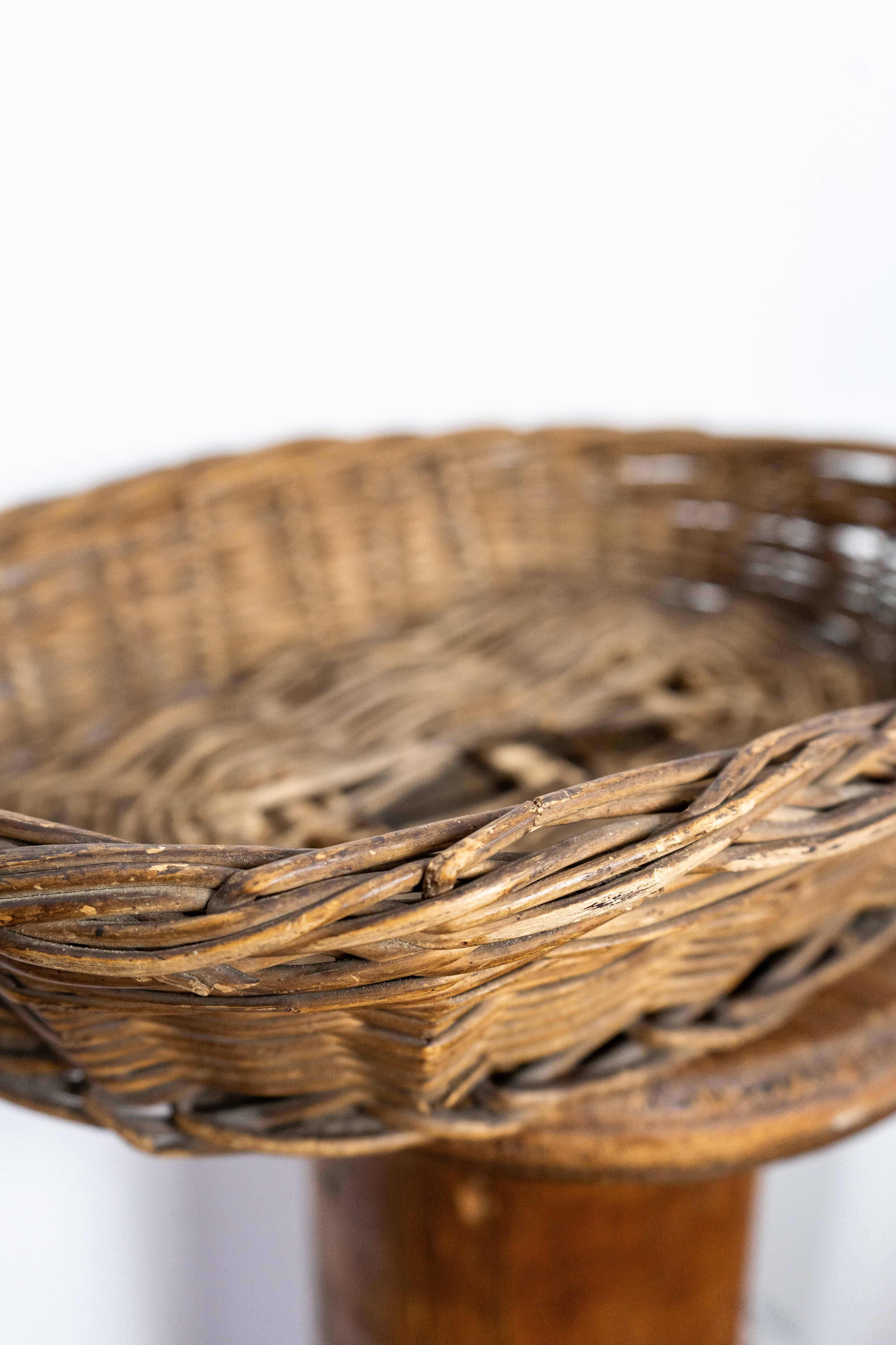 Antique French Provincial Grape Harvest Wicker Basket