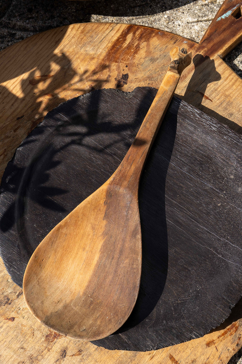 Thumbnail: Hand-Carved Wooden Spoon with Giraffe Handle