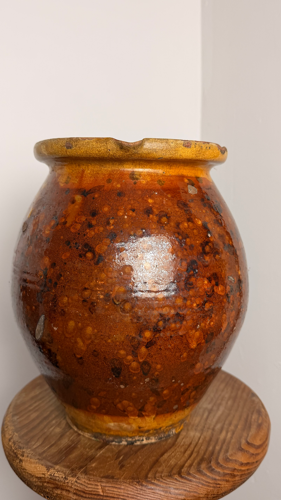 Thumbnail: Antique Hungarian Honey-Gold Glazed Jar