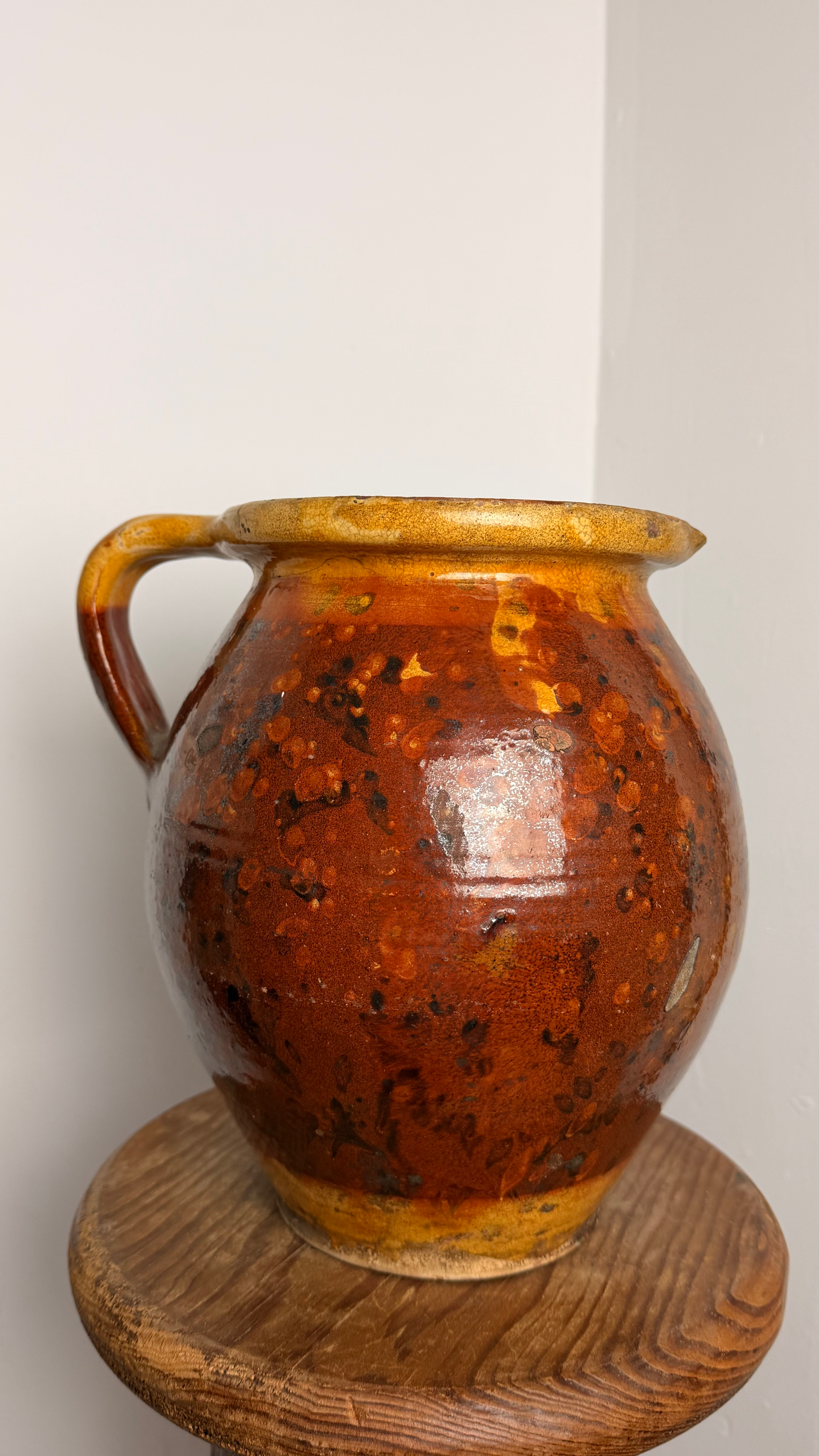 Antique Hungarian Honey-Gold Glazed Jar