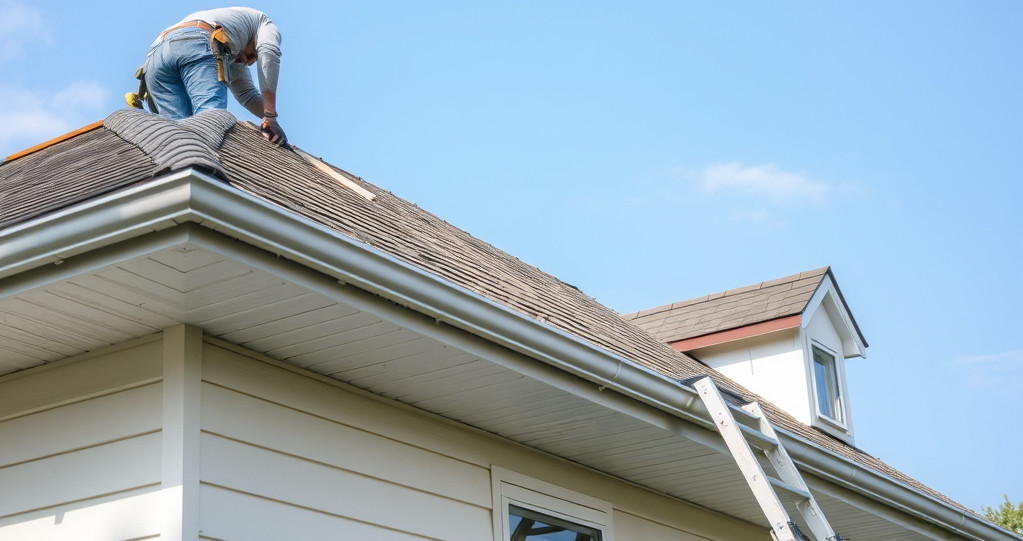 house with a man repairing the  roof.jpg