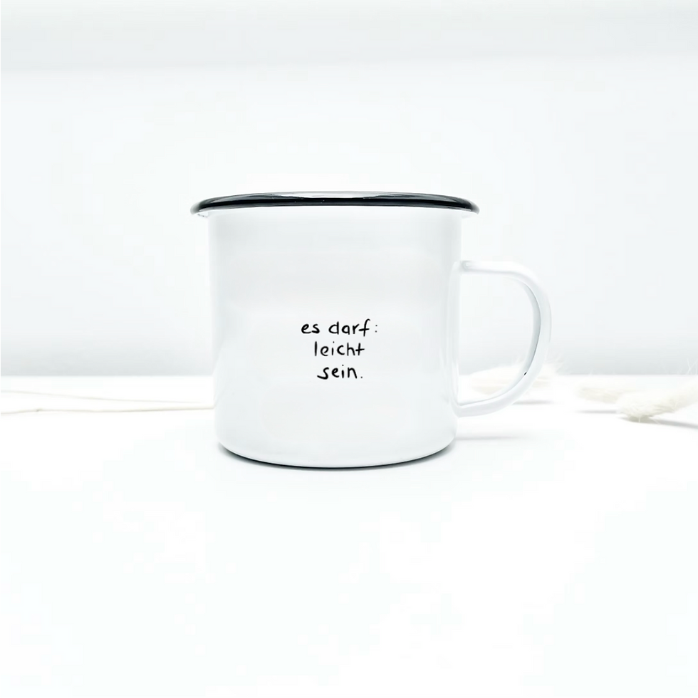 es darf leicht sein. I emaille tasse