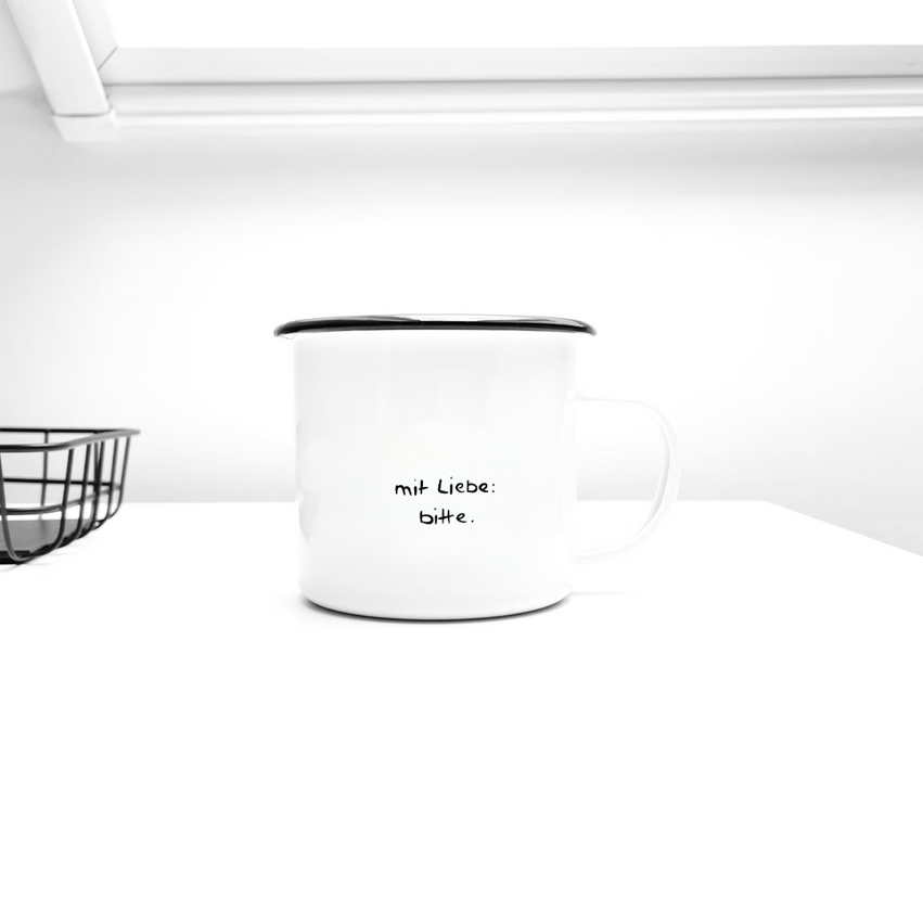 mit liebe bitte. I emaille tasse