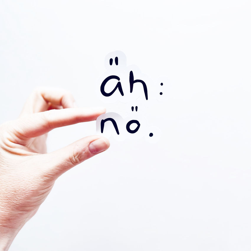 sticker mit spruch „äh:nö.“ - anitaliebt