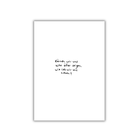 wie lieb wir uns haben. I postkarte