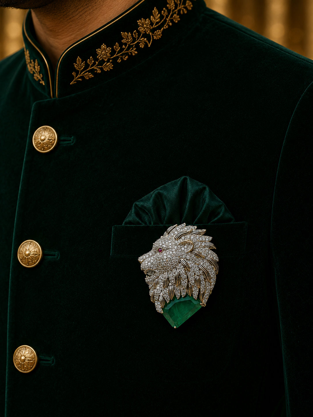 The Emerald Roar Brooch