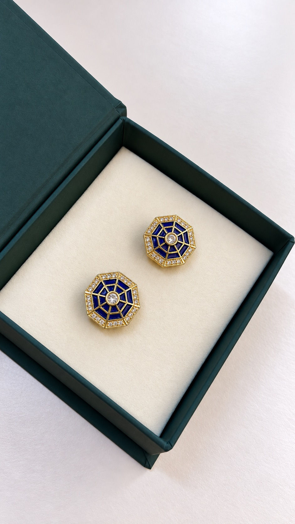 Octa web blue Cufflinks