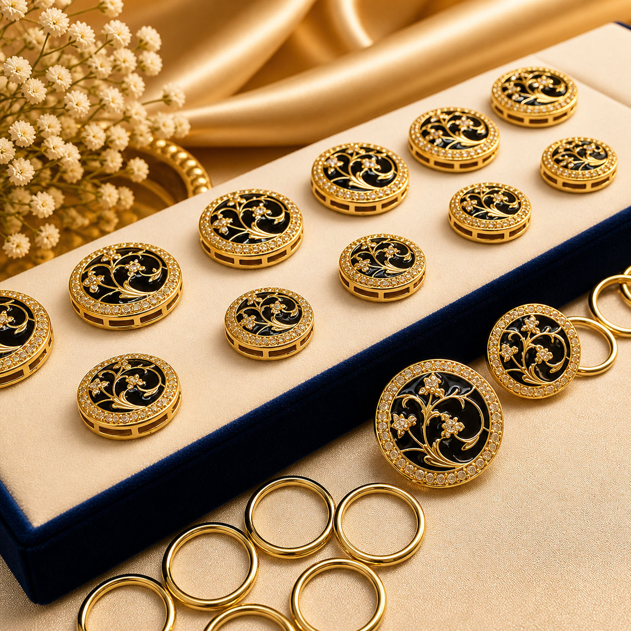 Noir Vine Luxe Button Set