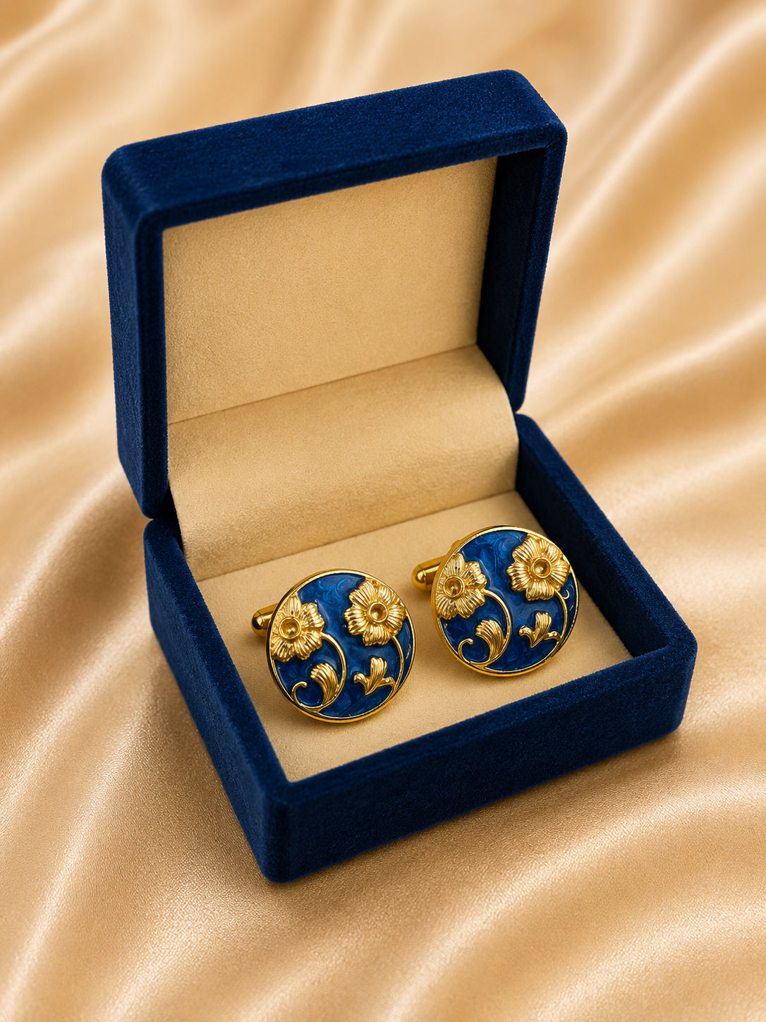 Royal Azure Bloom Cufflink