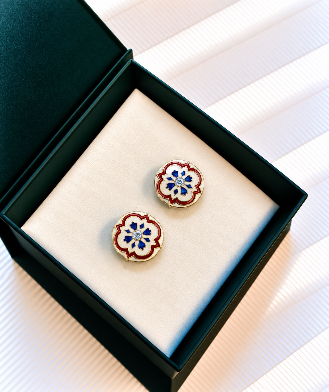 Neelkamal Red & Blue Enamel Cufflinks