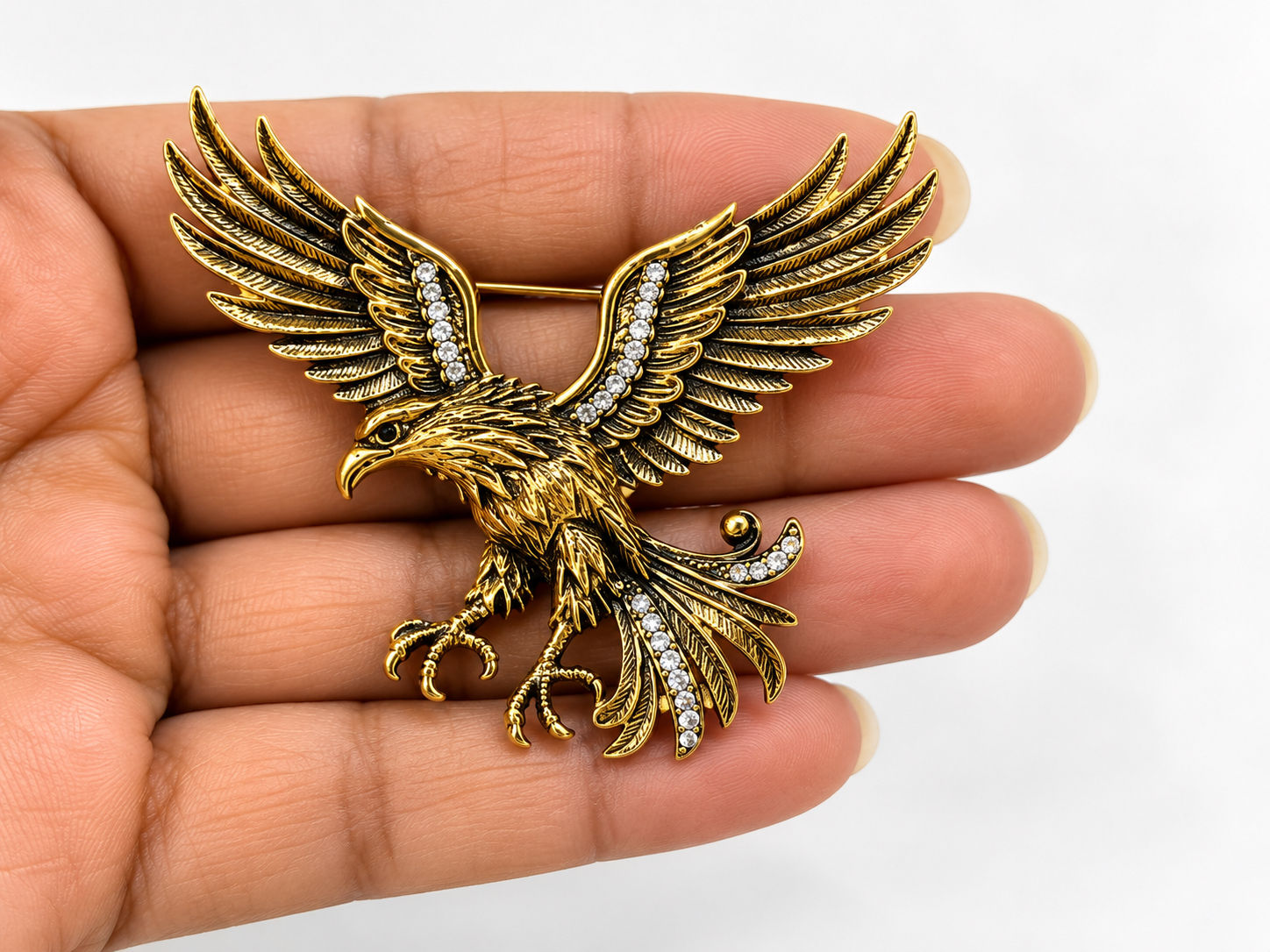 Majestic Eagle Crystal Brooch
