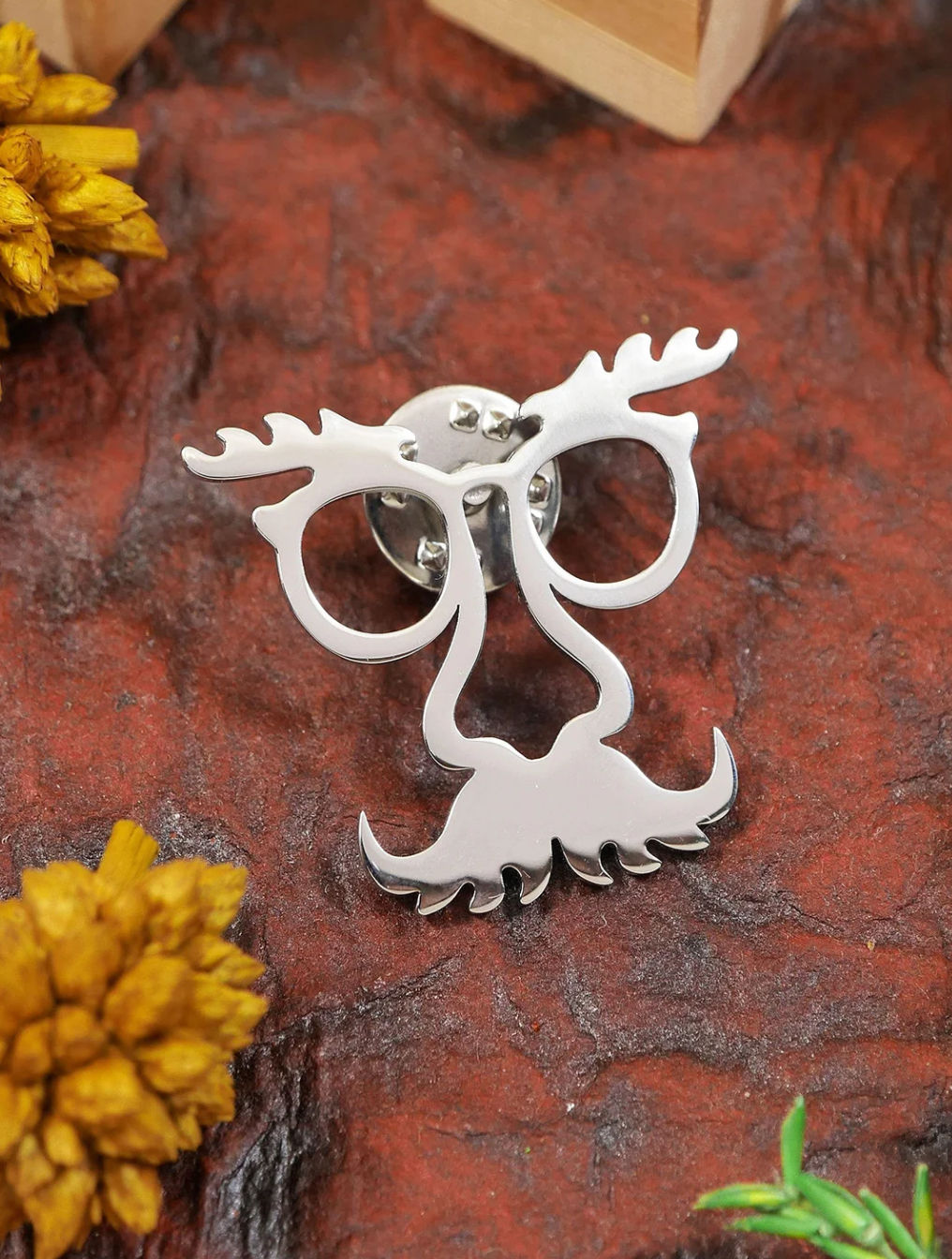 Stainless Steel Quirky Gentleman Brooch
