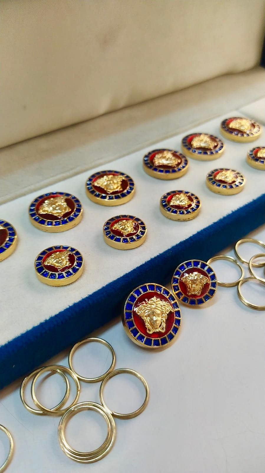 Red Greece goddess button set