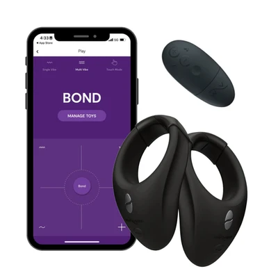 We-Vibe Bond+Bond • ווי-וייב טיז סט זוגי: טבעות רטט בונד+בונד, עם שלט ואפליקציה