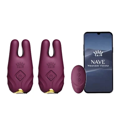 Zalo Nave • זאלו נייב: מצבטי פטמות רוטטים עם ראשים בשלושה גדלים + שלט ואפליקציה