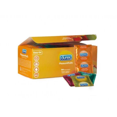 Durex Pleasure Fruits • דורקס פלז'ר פרויטס (טעמי פירות) - 53 מ"מ - 144 קונדומים
