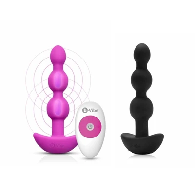 B-Vibe Triplet Anal Beads • בי-וייב שלישיית חרוזים אנאליים רוטטים עם שלט רחוק