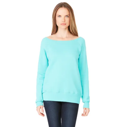 Thumbnail: Bella Canvas Ladies' Sponge Fleece Wide Neck Sweatshirt - Solid Colors