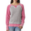 Thumbnail: J America Ladies' Zen Contrast Crew Sweatshirt - Dark/All