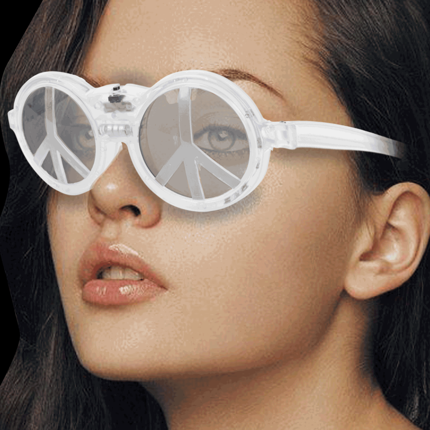 LED Light Up Peace Sign Sunglasses - Multicolor