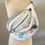 Thumbnail: 1930 Dresden Plate White Oversized Fanny Pack