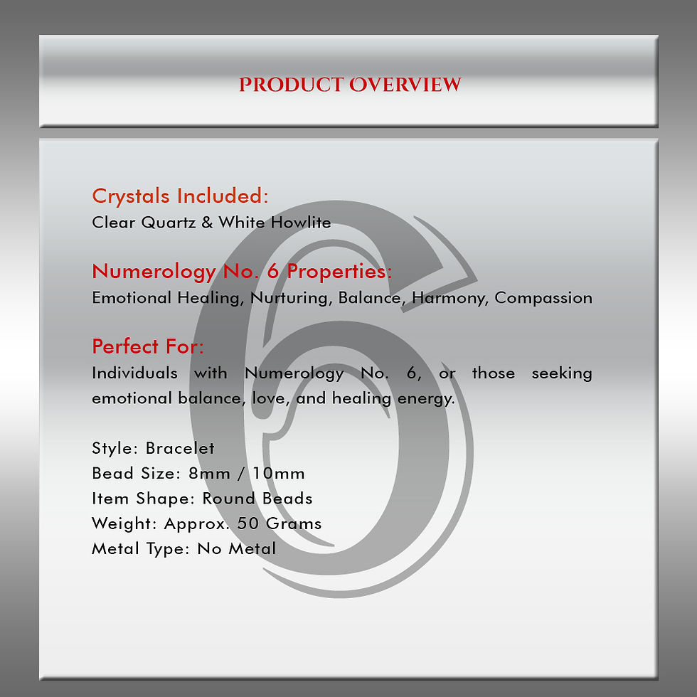 Thumbnail: Numerology No. 6 Bracelet:  for Emotional Healing and Balance