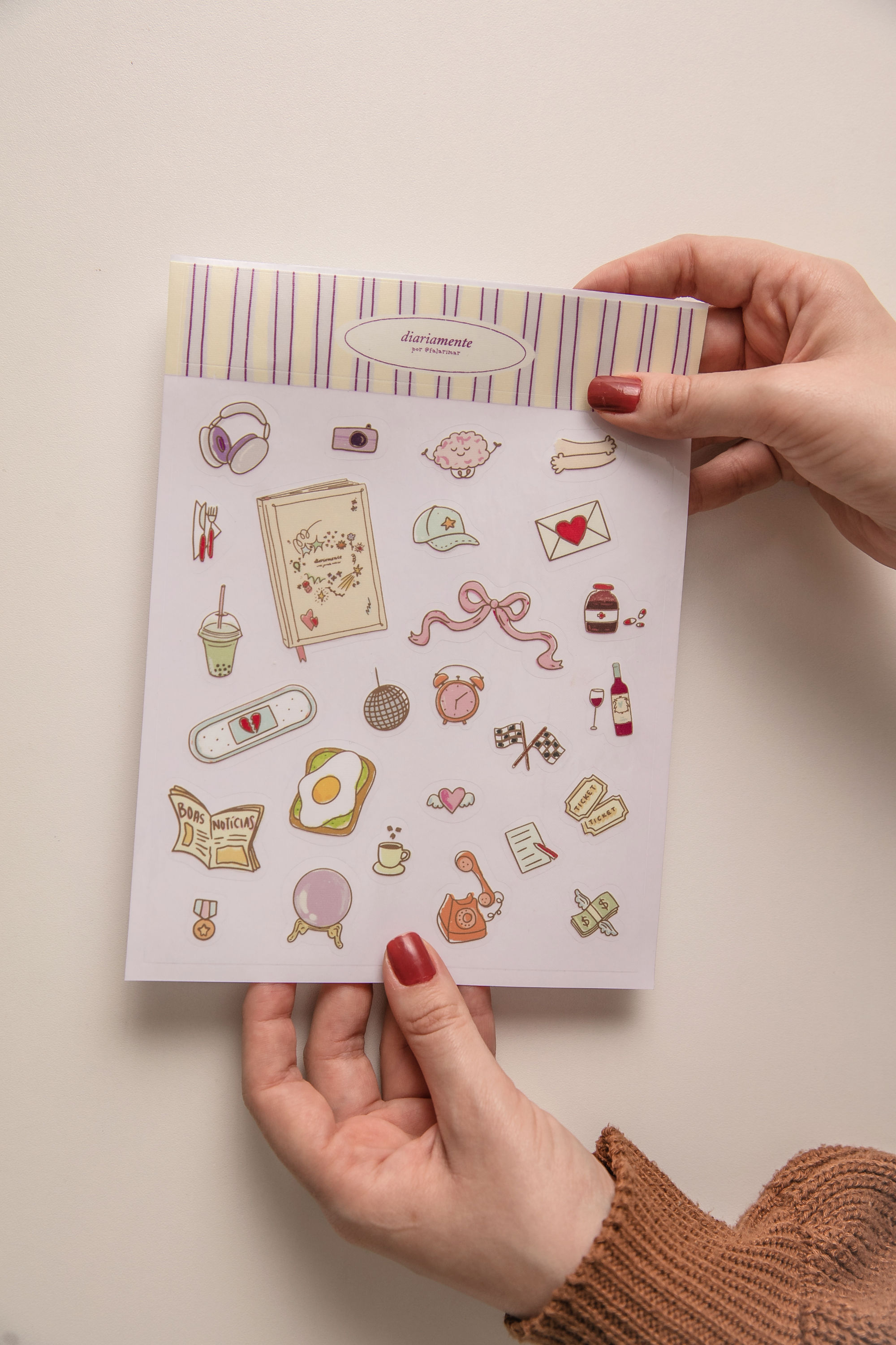 cartelas de adesivos fofas e delicadas para meninas