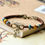 Thumbnail:  Ceramic Beads Braid Rope Chain Cuff Bangle w/ Dangling Cross