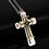 Thumbnail: 3 Tone Cross Pendant Necklace 