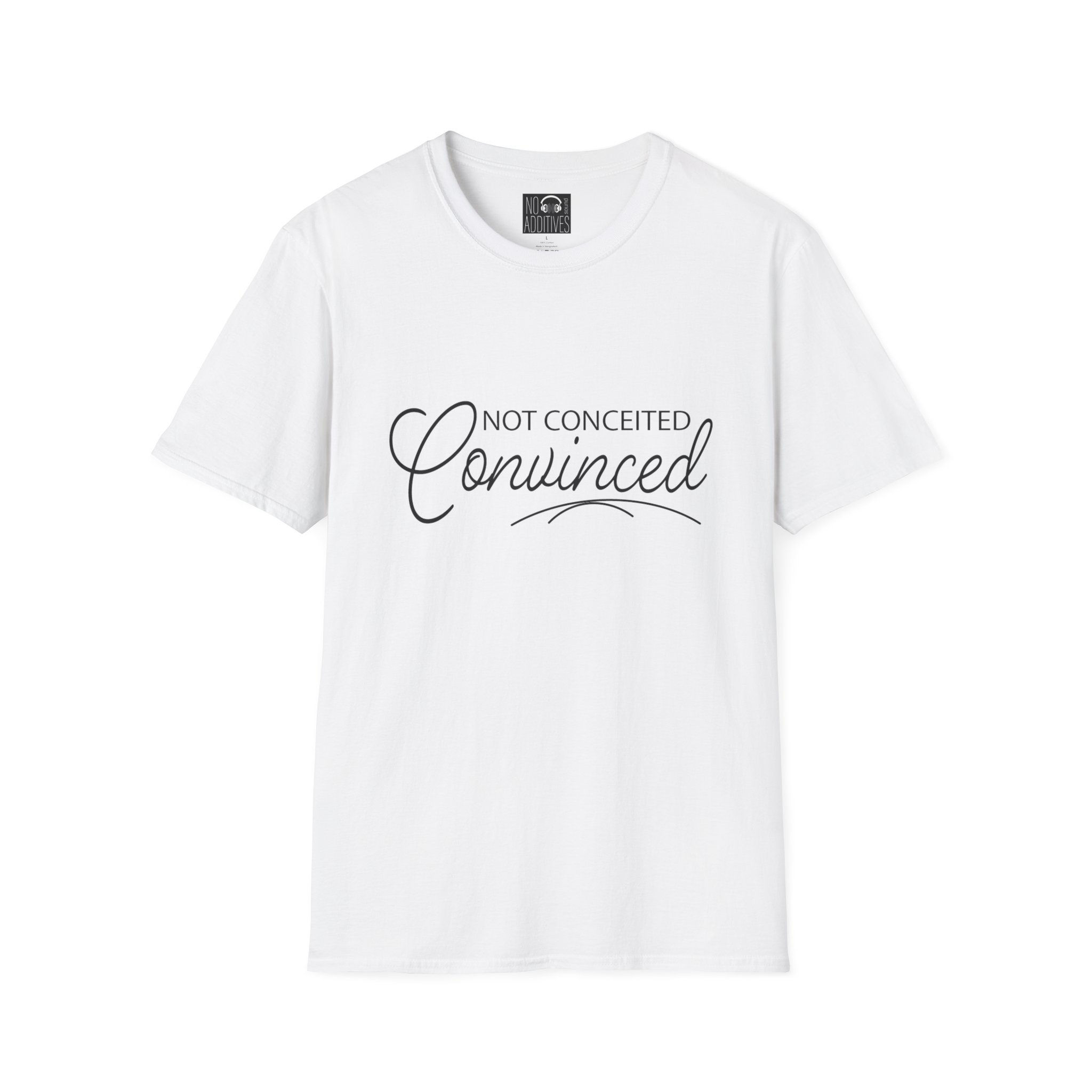 Not Conceited Convinced T-Shirt — Christian Faith Message Tee with QR Back